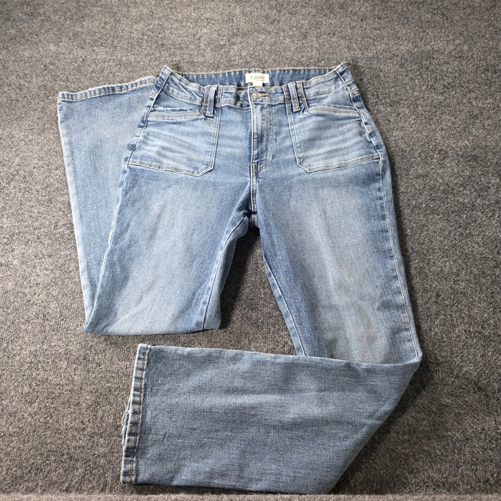 Maurices M Jeans High Rise Straight Leg Carpenter Pocket Blue Denim 12 Reg Women